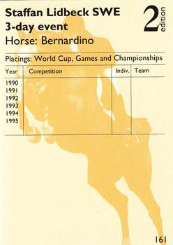 1995 Collect-A-Card Equestrian #161 Staffan Lidbeck / Bernardino Back